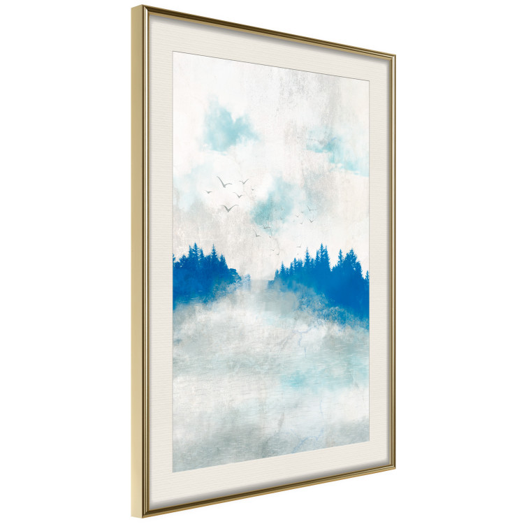 Plakat Błękitny las - delikatny zamglony pejzaż w niebieskiej tonacji 145760 additionalImage 9