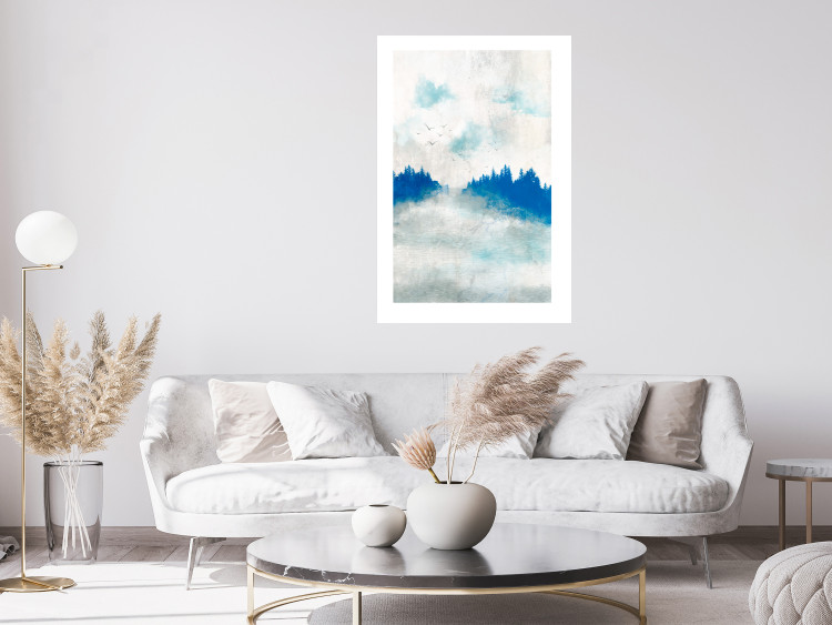 Wall Poster Blue Forest - Delicate, Hazy Landscape in Blue Tones 145760 additionalImage 13