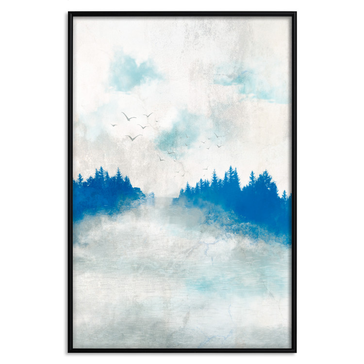 Plakat Błękitny las - delikatny zamglony pejzaż w niebieskiej tonacji 145760 additionalImage 16