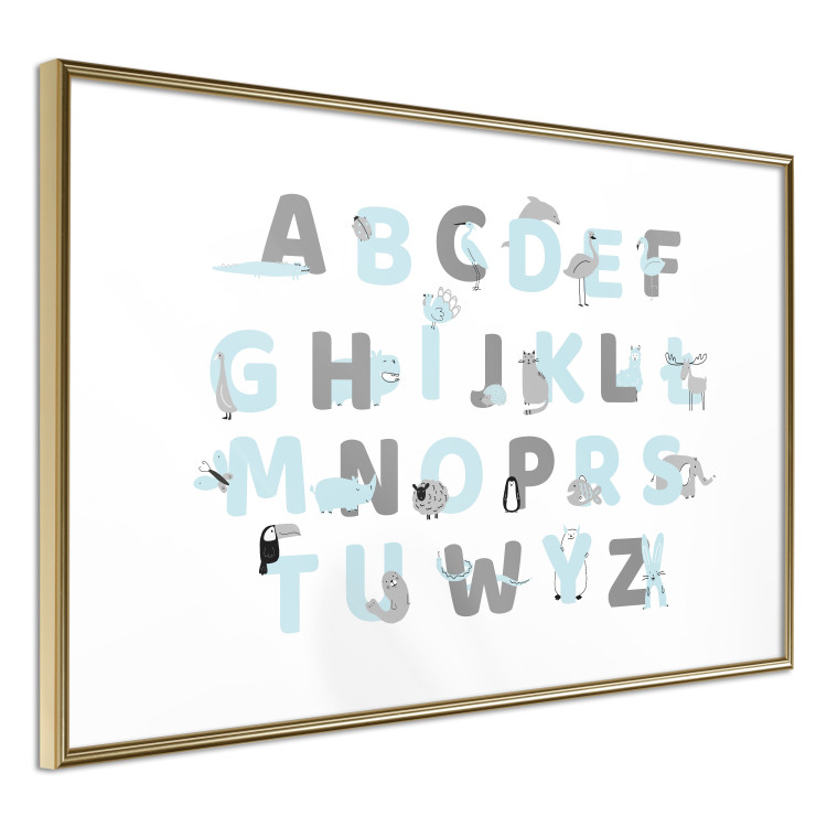 Wall Poster Polish Alphabet for Children - Gray and Blue Letters with Animals 146460 additionalImage 7
