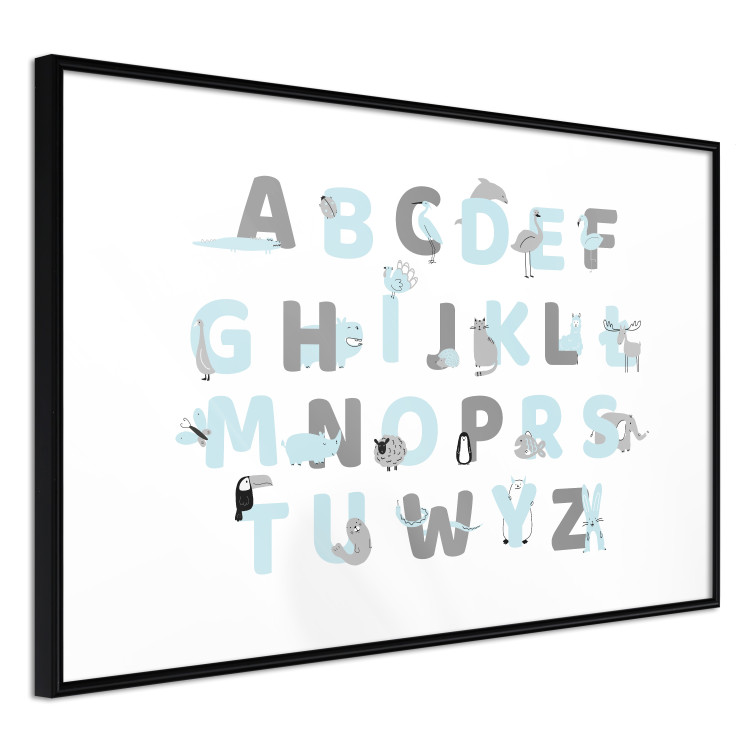 Wall Poster Polish Alphabet for Children - Gray and Blue Letters with Animals 146460 additionalImage 6