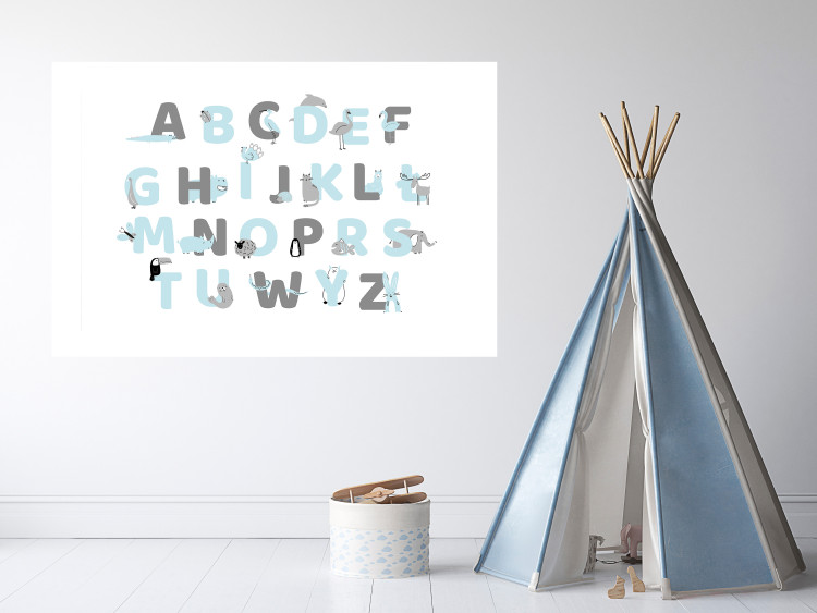Wall Poster Polish Alphabet for Children - Gray and Blue Letters with Animals 146460 additionalImage 11