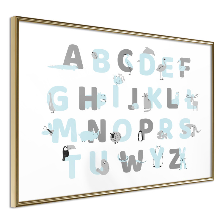 Wall Poster Polish Alphabet for Children - Gray and Blue Letters with Animals 146460 additionalImage 10