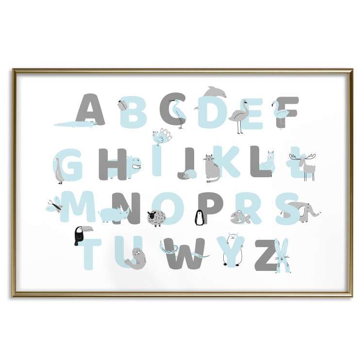 Wall Poster Polish Alphabet for Children - Gray and Blue Letters with Animals 146460 additionalImage 19