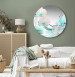 Tableau rond Modern Flowers - White Orchids With a Green and Turquoise Accent 148760 additionalThumb 4
