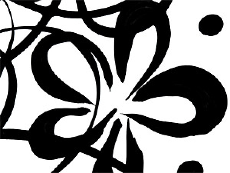 Tableau Fleurs en noir et blanc (3 pièces) - Abstraction avec un motif floral 46860 additionalImage 4