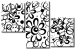 Tableau Fleurs en noir et blanc (3 pièces) - Abstraction avec un motif floral 46860