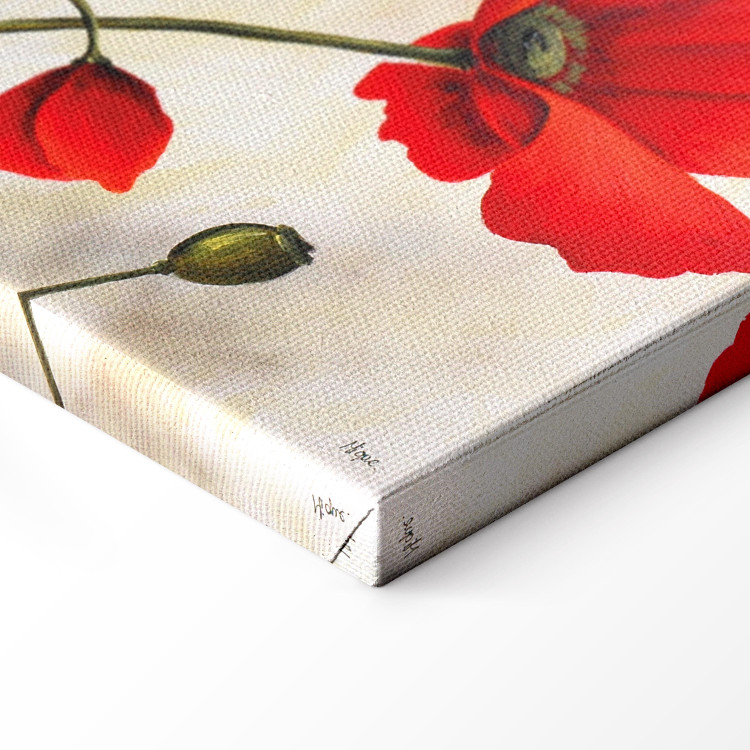 Pintura em tela Papoilas Vermelhas em um Dia Cinzento (1 parte) - Motivo floral com fundo 47160 additionalImage 6