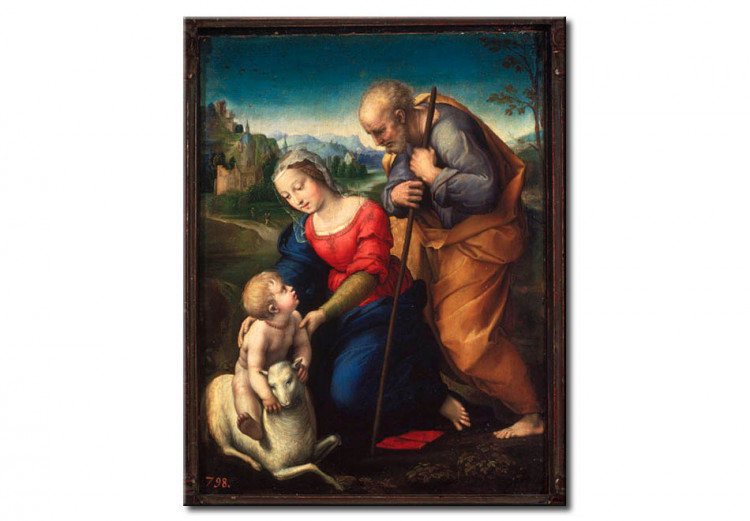Tableau sur toile La Sainte Famille avec le lamm 51160