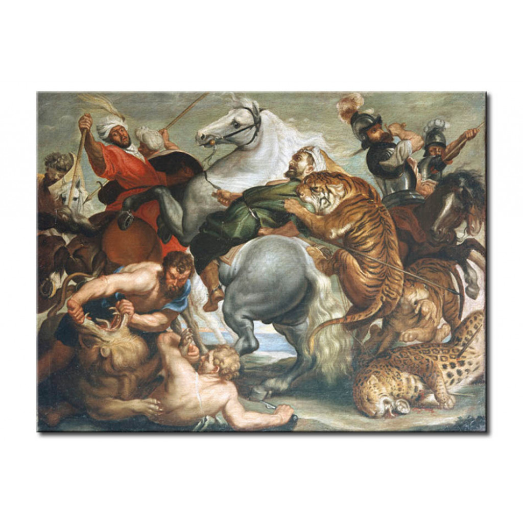 Schilderij  Peter Paul Rubens: Tiger And Leopard Hunt