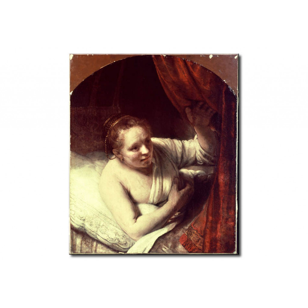 Schilderij  Rembrandt: Junge Frau Im Bett