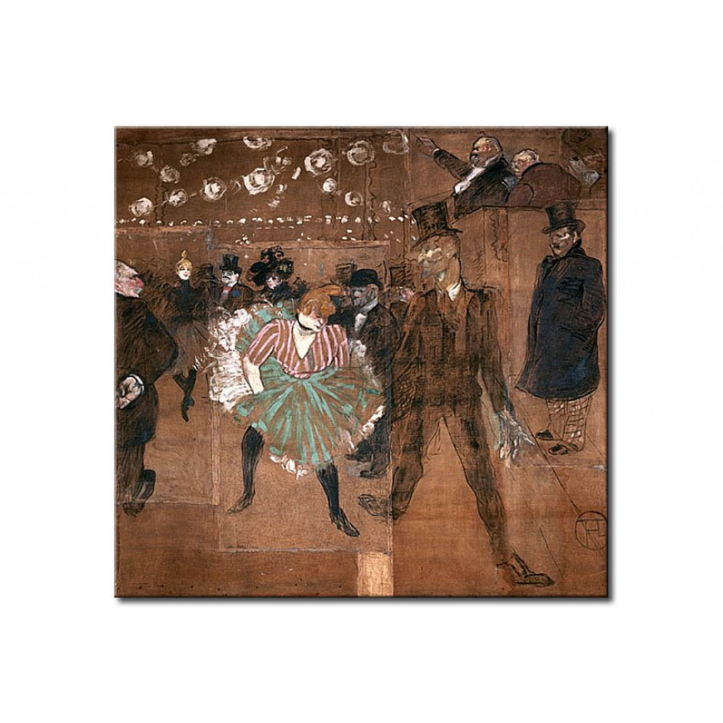 Schilderij  Henri De Toulouse-Lautrec: Dancing At The Moulin Rouge: La Goulue