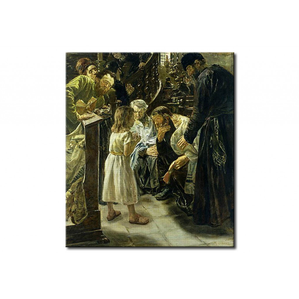 Schilderij  Max Liebermann: The Twelve-Year-Old Jesus In The Temple