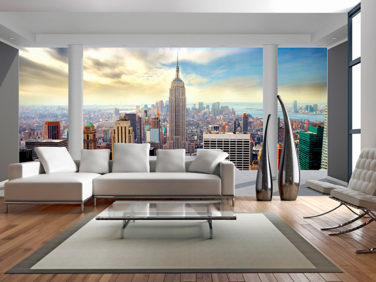 Fototapeta Panorama Nowego Jorku - widok na miejską architekturę w formie iluzji 61560
