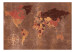 Fototapeta Świat w brązie - mapa kontynentów na niejednolitym tle z kompasem 91660 additionalThumb 1