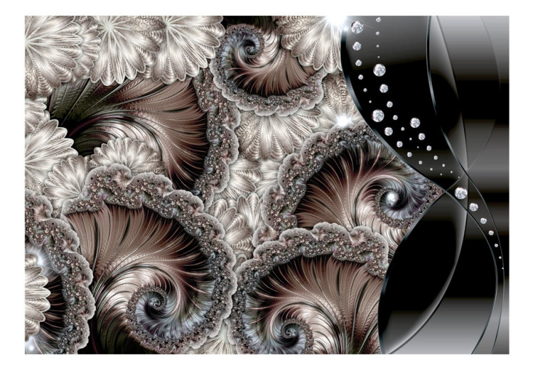 Photo Wallpaper Fans and feathers - shell style ornaments with a black element 96660 additionalImage 1