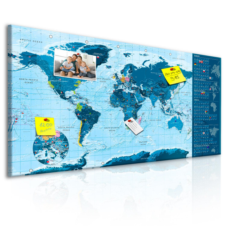 Carte du monde grattable Carte bleue - poster sur panneau (version anglaise) 106870 additionalImage 4