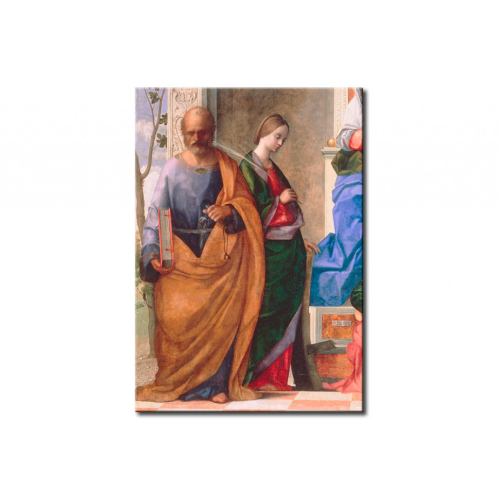 Schilderij  Giovanni Bellini: Mary With Child And Saints