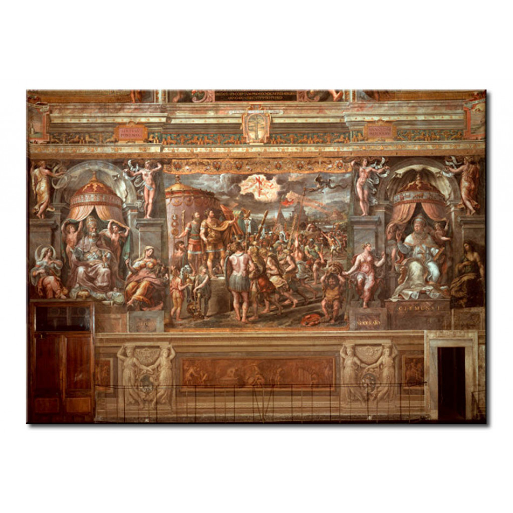 Schilderij  Giulio Romano: The Cross Appears To Constantine