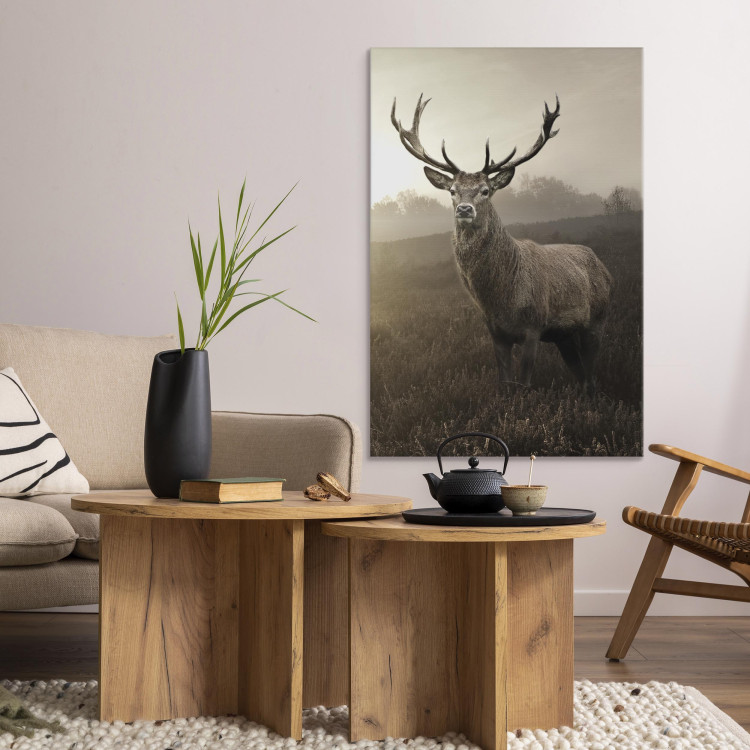 Canvas Art Print Deer in Sepia (1 Part) Vertical 119170 additionalImage 3