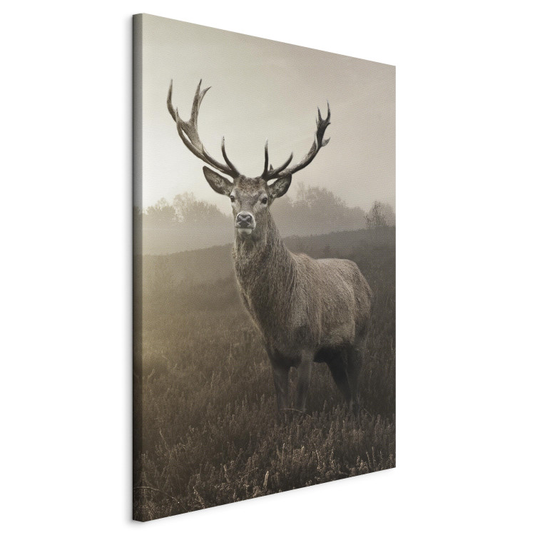 Canvas Art Print Deer in Sepia (1 Part) Vertical 119170 additionalImage 2