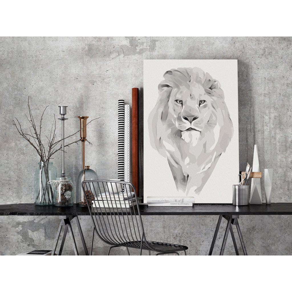 Desenho Para Pintar Com Números White Lion