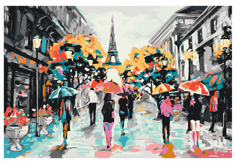 Wandbild zum Malen nach Zahlen Rain in Paris 131870 additionalImage 7