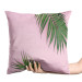 Sammets kudda Touch of palm trees - a minimal floral composition on a pink background 147070 additionalThumb 2