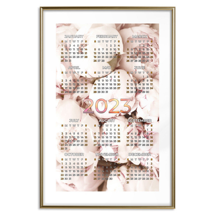 Wall Poster 2023 Calendar - Floral Planner With Bright Pastel Peonies 148470 additionalImage 27