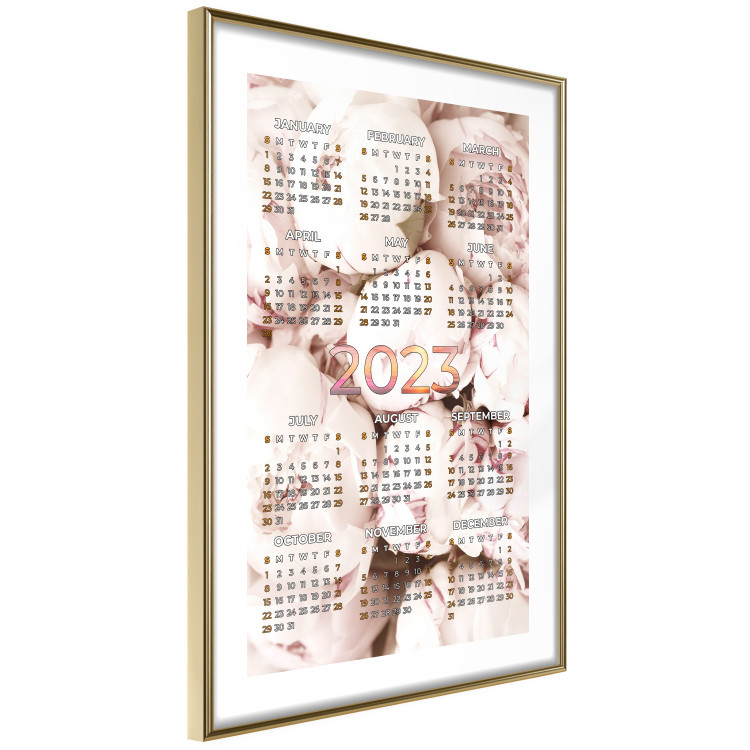 Wall Poster 2023 Calendar - Floral Planner With Bright Pastel Peonies 148470 additionalImage 9