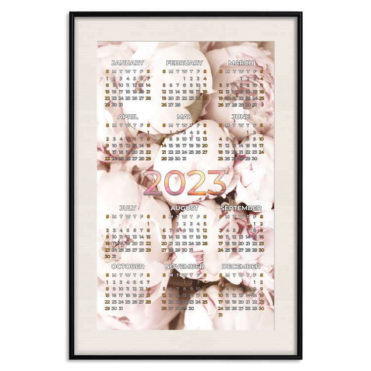 Wall Poster 2023 Calendar - Floral Planner With Bright Pastel Peonies 148470 additionalImage 25
