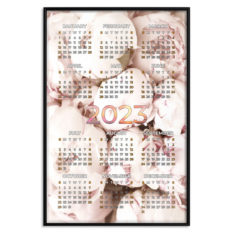 Wall Poster 2023 Calendar - Floral Planner With Bright Pastel Peonies 148470 additionalImage 19