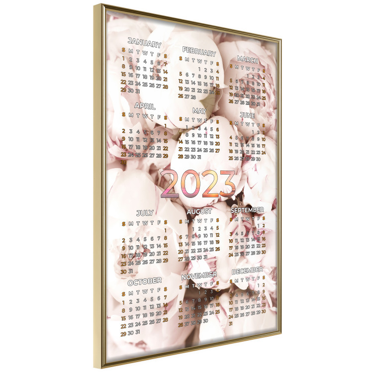 Wall Poster 2023 Calendar - Floral Planner With Bright Pastel Peonies 148470 additionalImage 4