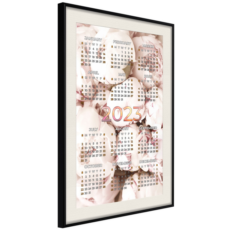 Wall Poster 2023 Calendar - Floral Planner With Bright Pastel Peonies 148470 additionalImage 7