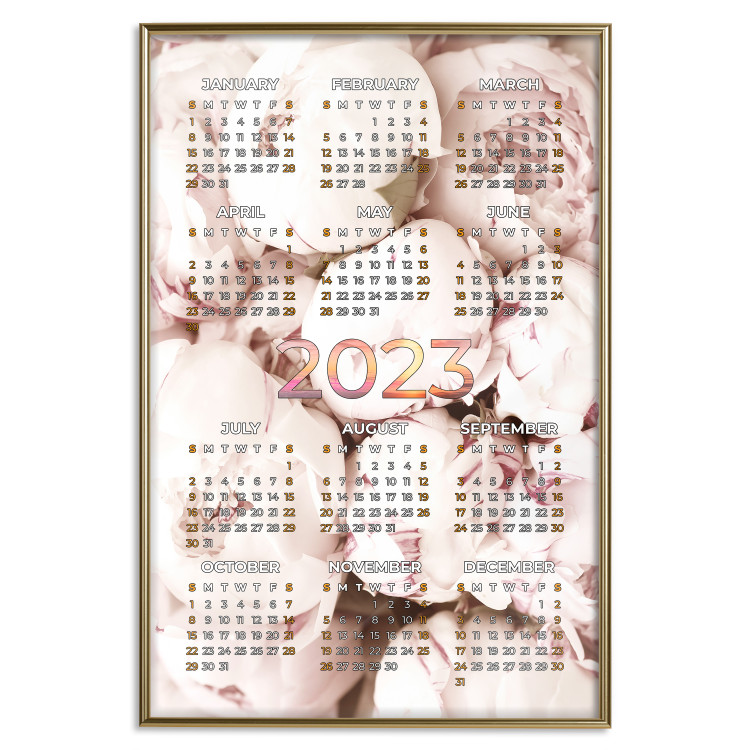 Wall Poster 2023 Calendar - Floral Planner With Bright Pastel Peonies 148470 additionalImage 23