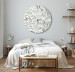 Round Canvas Carved Nature - Pattern With White Leaves Made of Stone 148670 additionalThumb 4