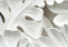 Round Canvas Carved Nature - Pattern With White Leaves Made of Stone 148670 additionalThumb 2
