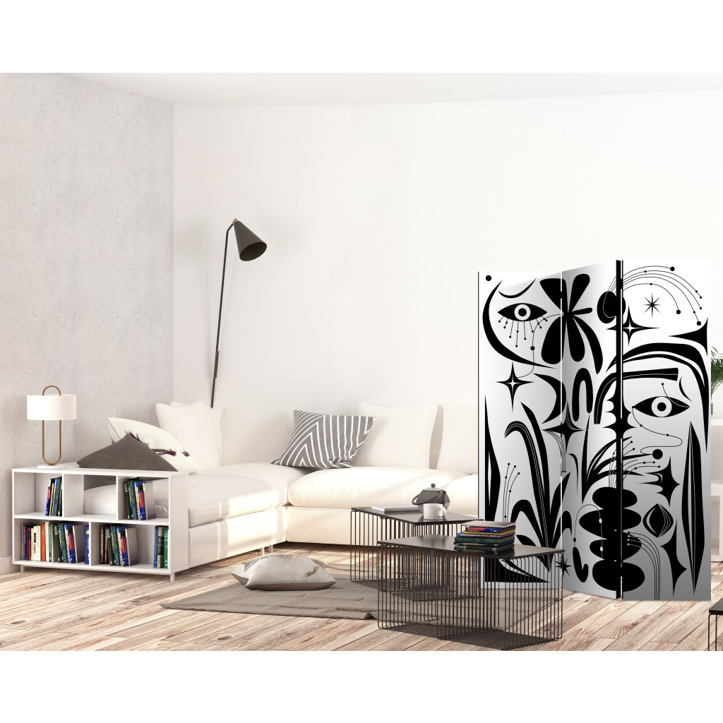 Biombo Composition Of Black Geometric Shapes [Room Dividers]