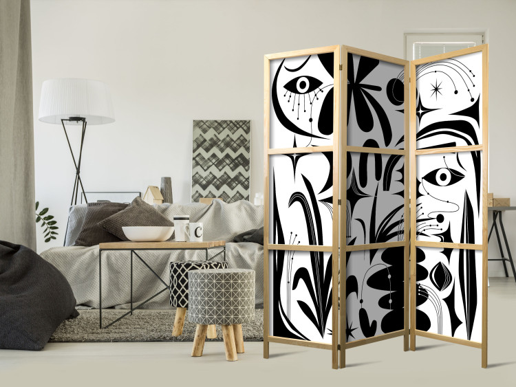 Room Divider Screen Composition of black geometric shapes [Room Dividers] 150870 additionalImage 8