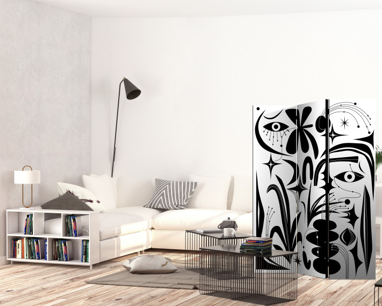 Room Divider Screen Composition of black geometric shapes [Room Dividers] 150870 additionalImage 2