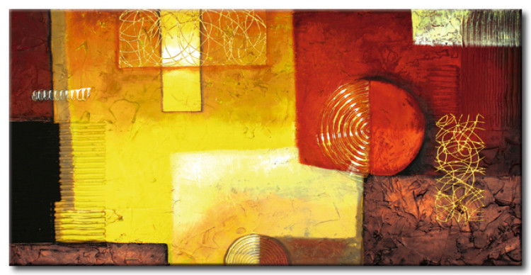 Obraz Ciepły dzień (1-częściowy) - geometryczna abstrakcja z fantazją barw 48170