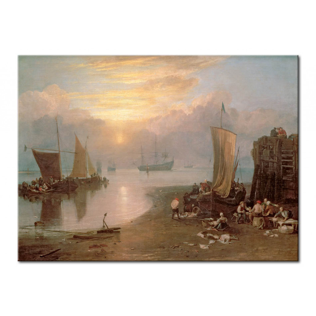 Schilderij  William Turner: Sun Rising Through Vapour: Fishermen Cleaning And Selling Fish