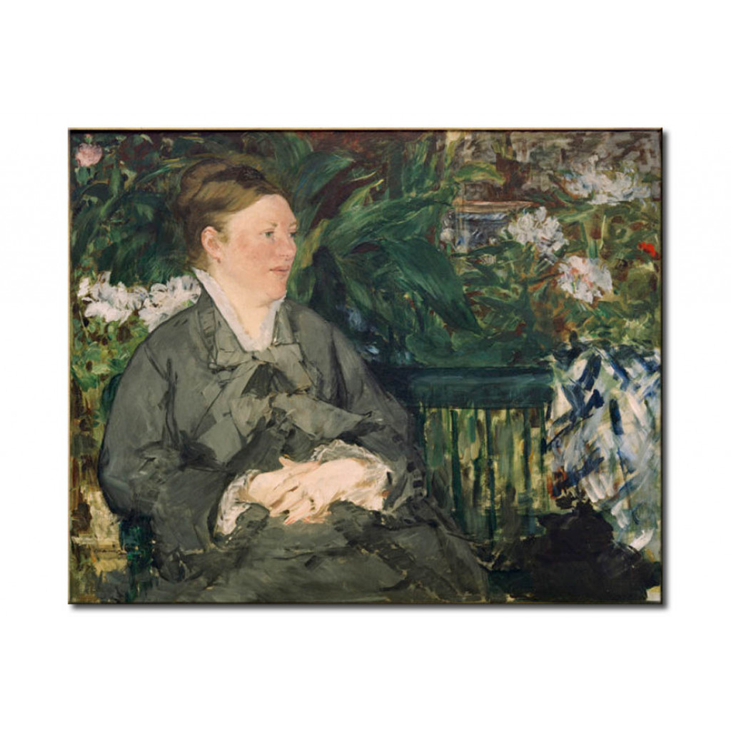 Schilderij  Edouard Manet: Portrait De Madame Manet Dans La Serre