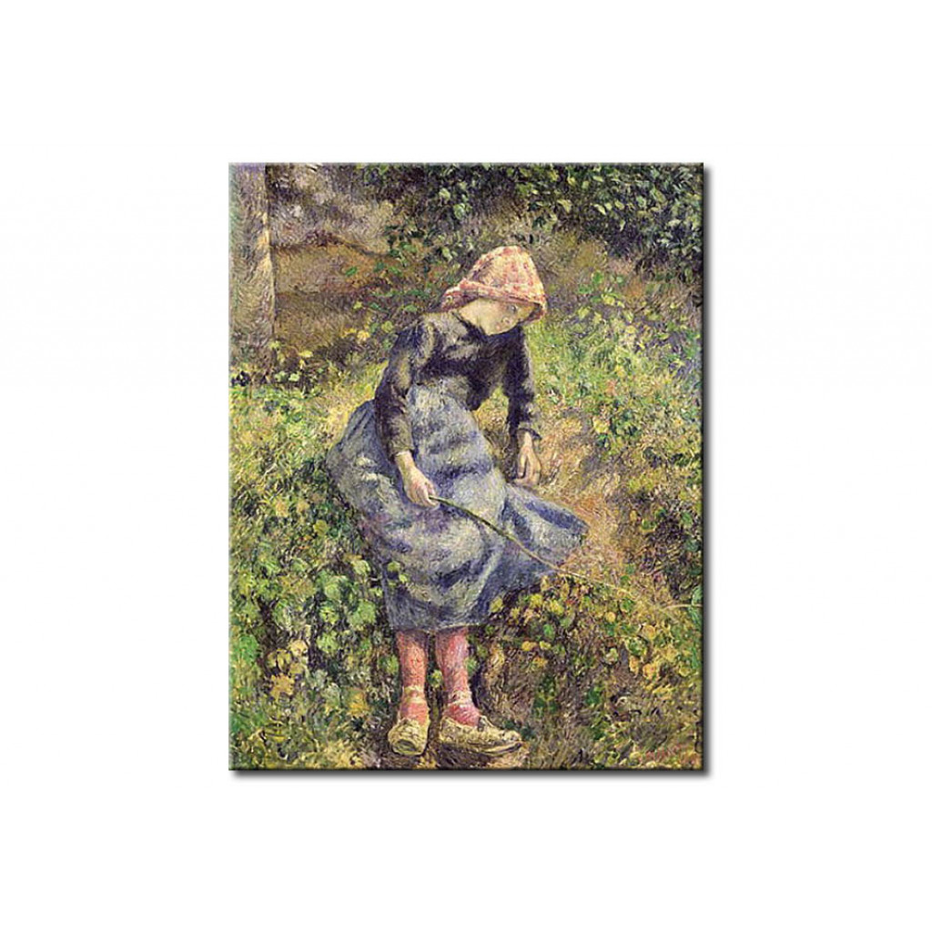 Schilderij  Camille Pissarro: Girl With A Stick