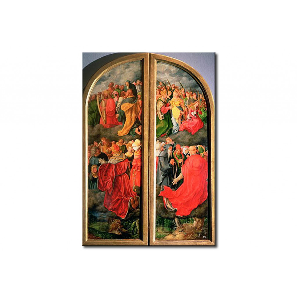 Schilderij  Albrecht Dürer: All Saints Day Altarpiece, Partial Copy In The Form Of Two Side Panels