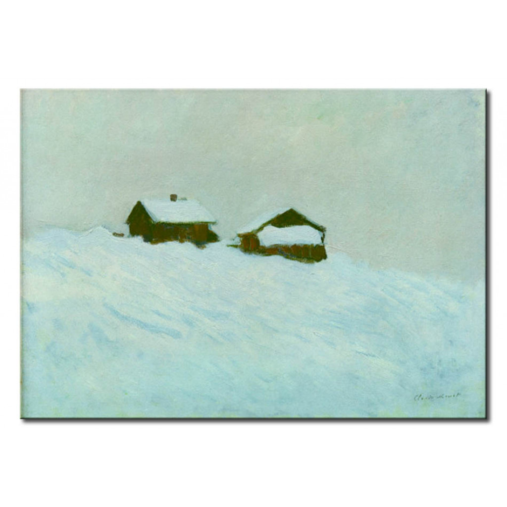Schilderij  Claude Monet: Maisons Dans La Neige, Norvège