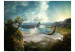 Wall Mural Fantasy - Green Mountains with Birds Flying over a Blue Lake 60170 additionalThumb 1