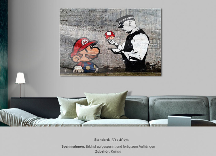 Quadro su vetro acrilico Mario and Cop by Banksy [Glass] 94370 additionalImage 7