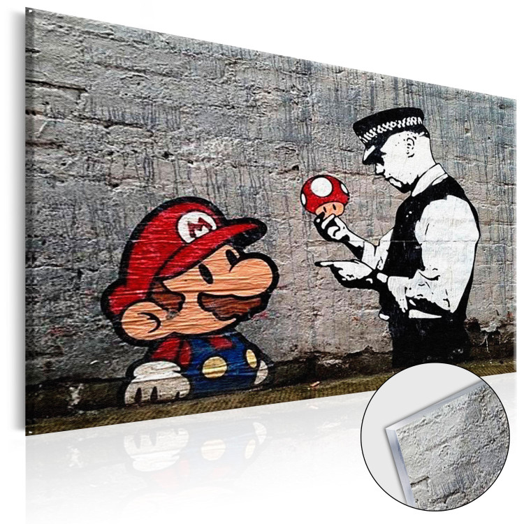 Acrylic Print Mario and Cop by Banksy [Glass]