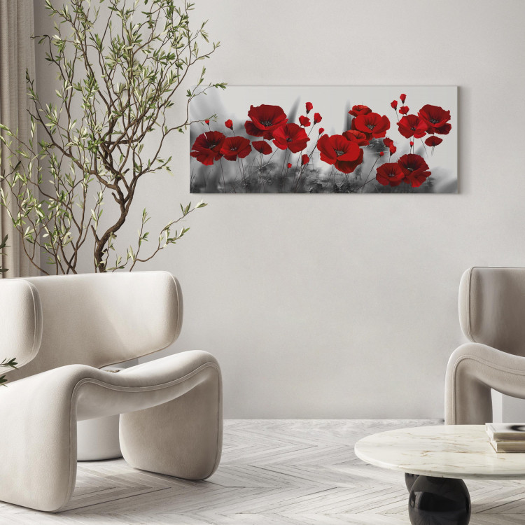 Quadro pintado Romantic Poppies (1 Part) Wide 106980 additionalImage 9